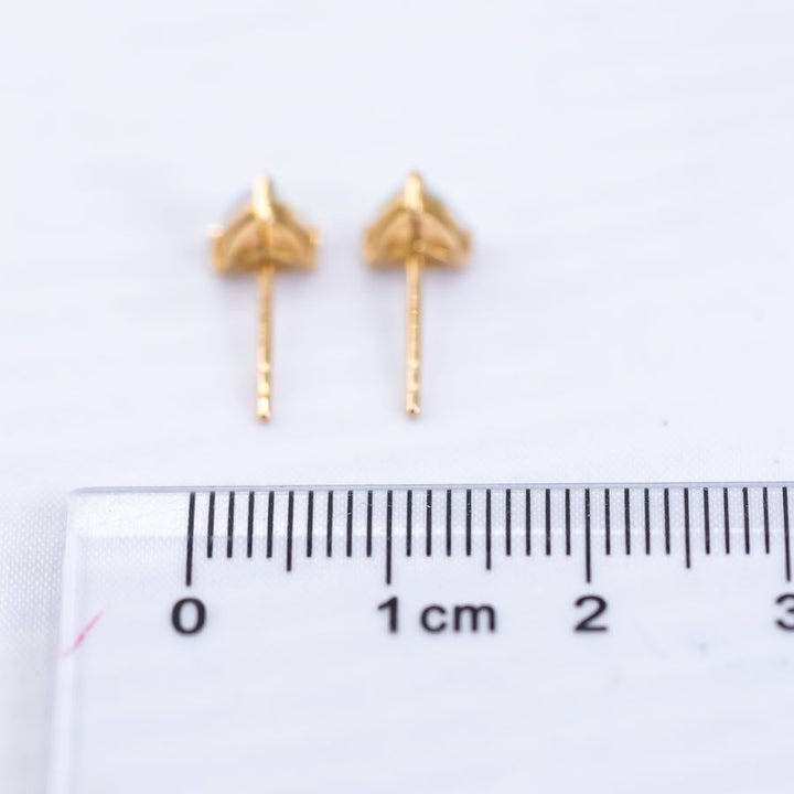 Trilliant Shaped Australian Opal Stud Earrings