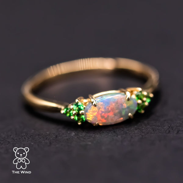 Tsavorite Garnet Engagement Wedding Ring-1