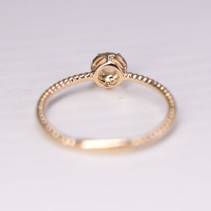 Twisted Band Round Opal Ring