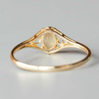 Vintage Inspired Oval Australian Solid Opal Ring-3