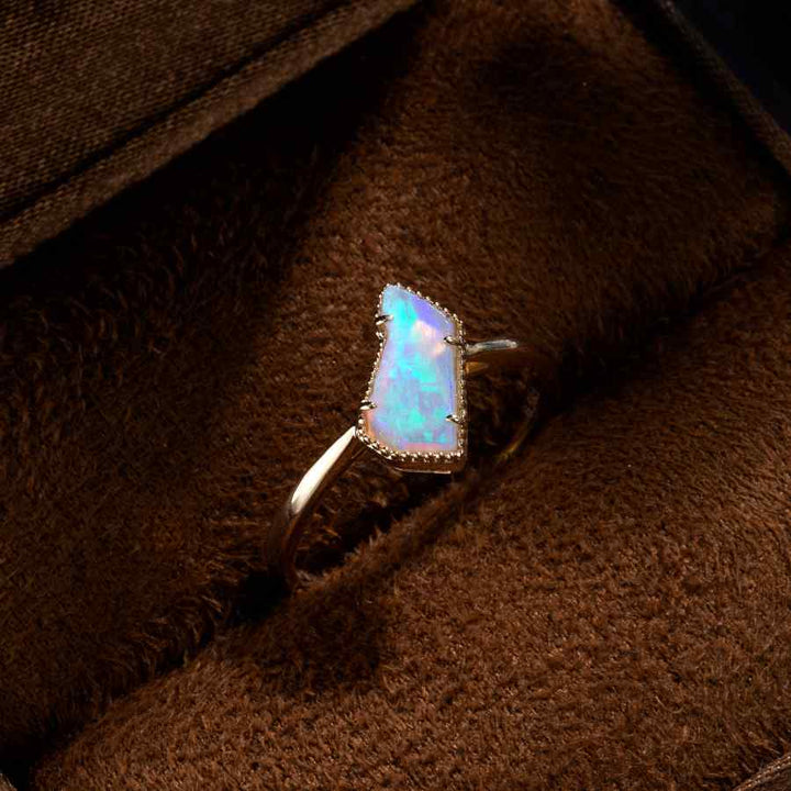 Raw Opal Engagement Ring