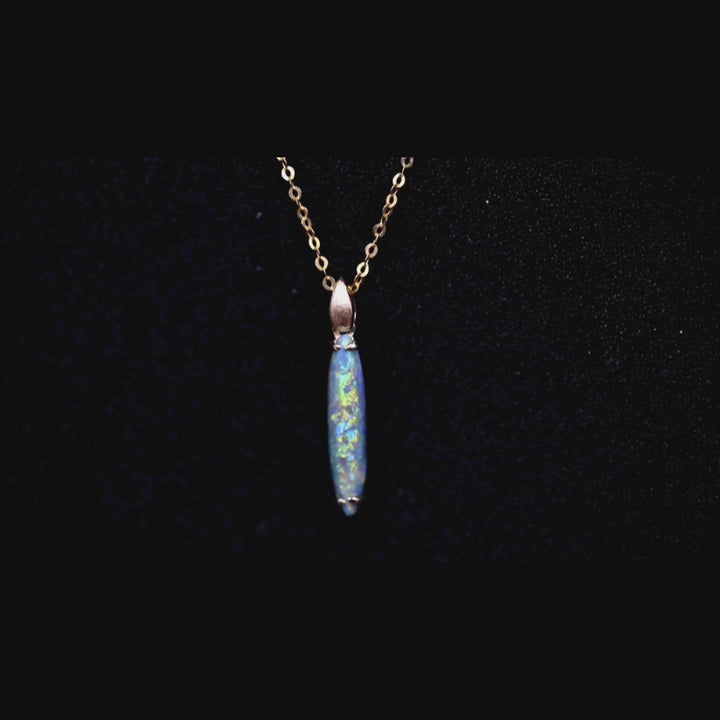 Minimalist Black Opal Necklace
