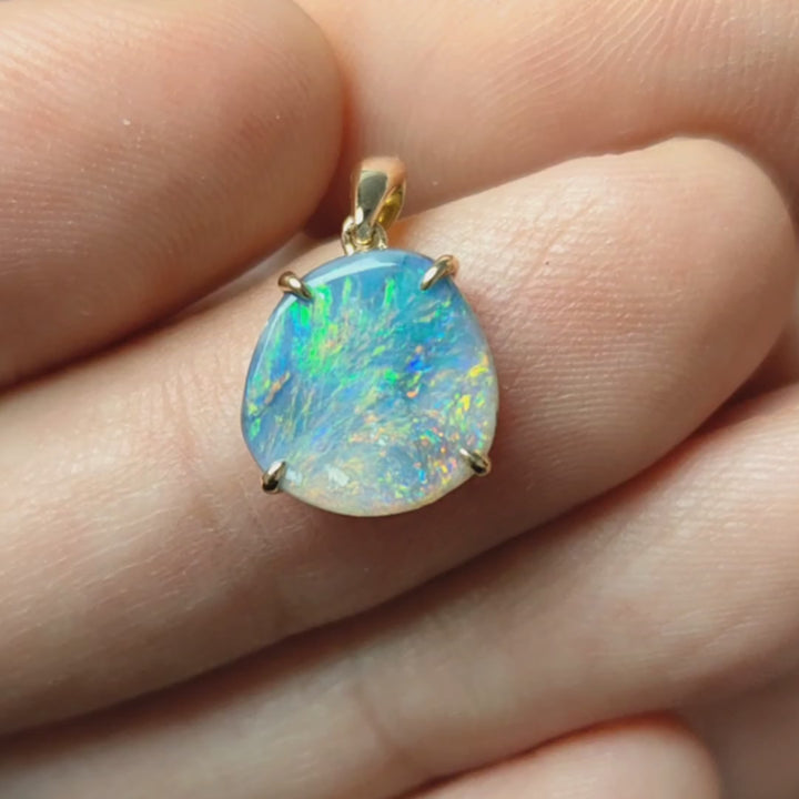 Raw Australian Black Opal Necklace