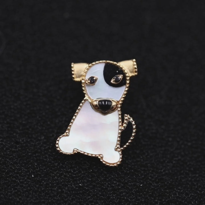 Black White Dog Necklace Pendant