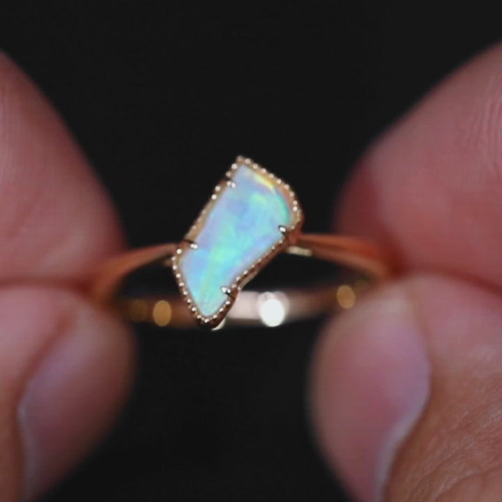 Raw Opal Engagement Ring