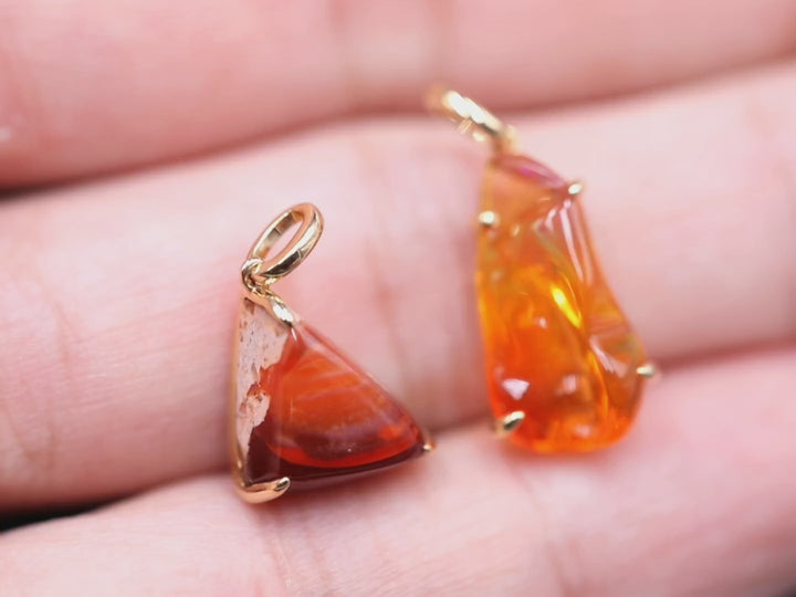 Triangle Shaped Opal Necklace-4