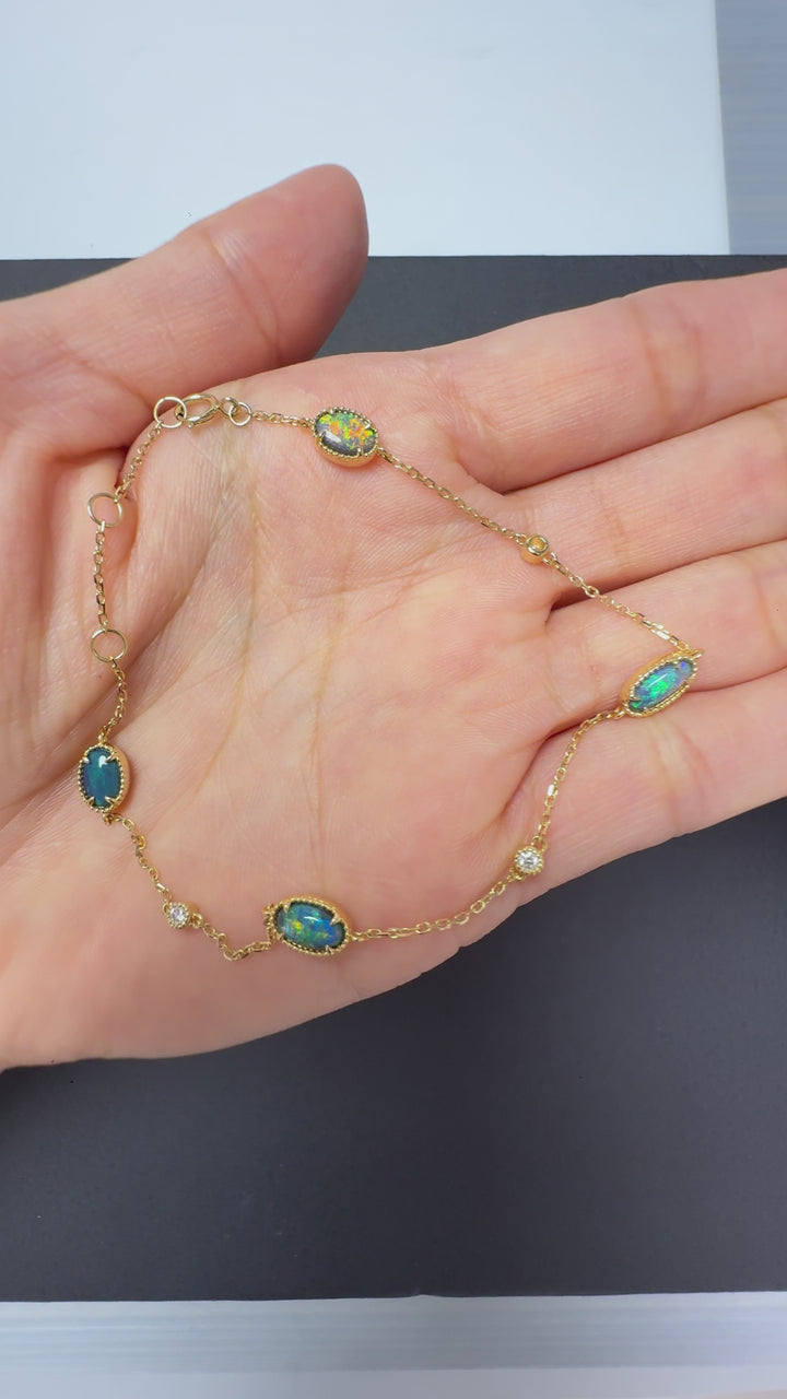 Black Opal Diamond Bracelet