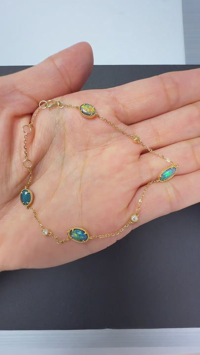 Black Opal Diamond Bracelet