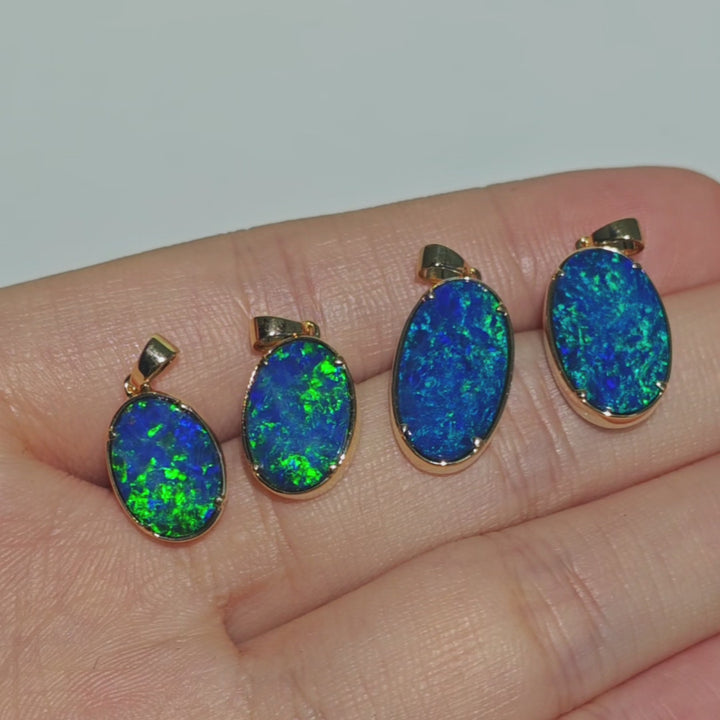 Australian Doublet Opal Pendant Necklace