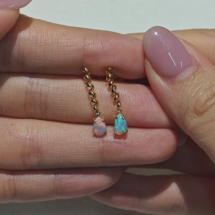 Australian Crystal Opal Drop Earrings