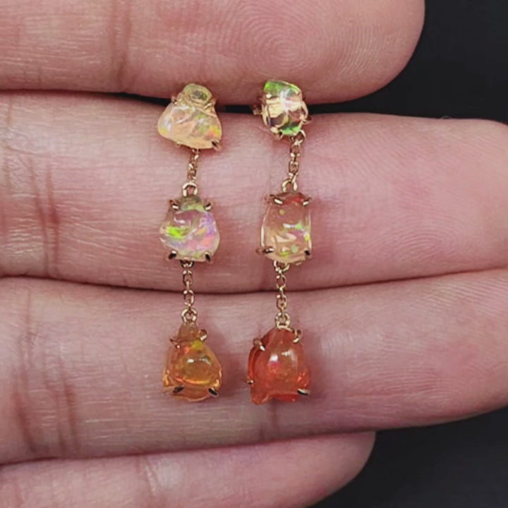 Drop Earrings Fire Opal