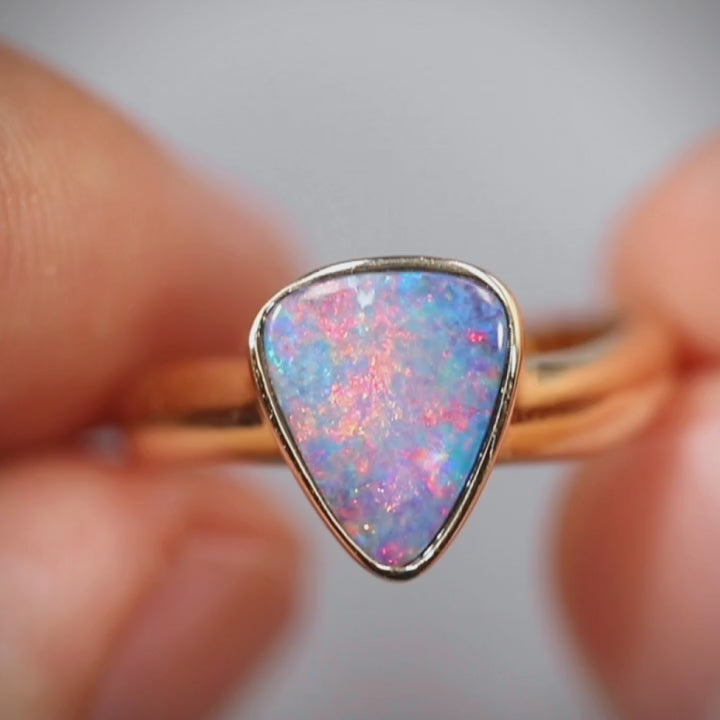 Beautiful Australian Doublet Opal Ring