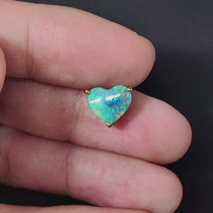 Heart Black Opal Pendant