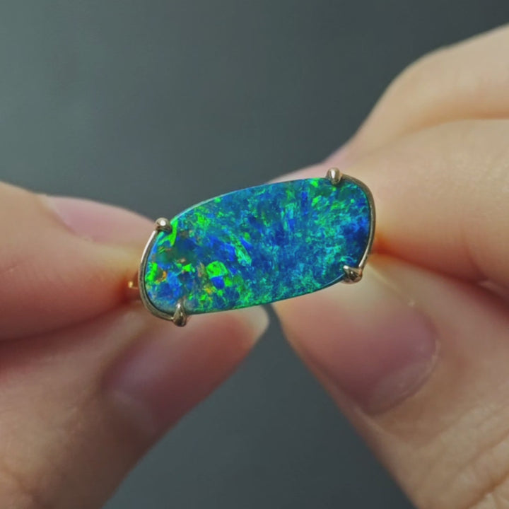 Doublet Opal Engagement Ring 14K