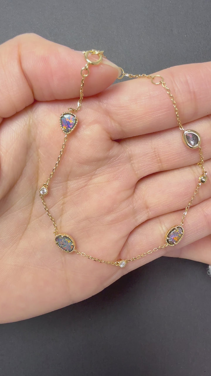 Boulder Opal Diamond Bracelet