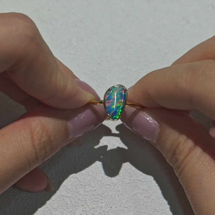 Australian Doublet Opal Engagement Ring