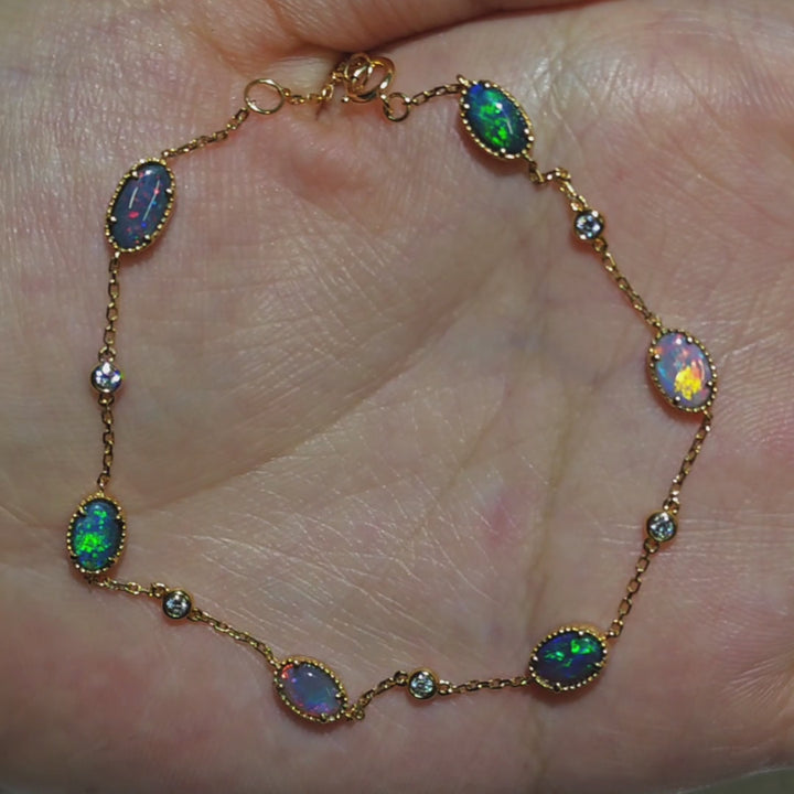 Black Opal Diamond Bracelet