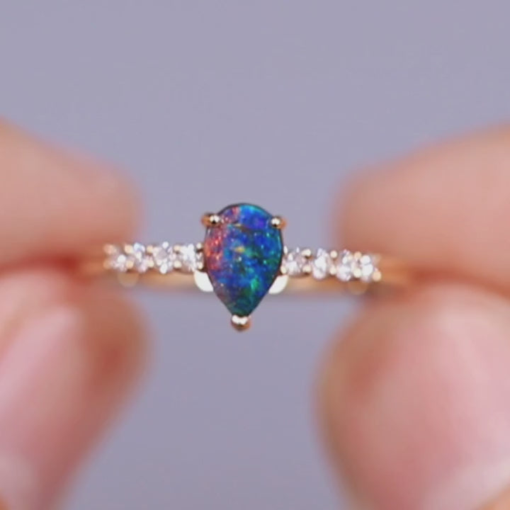 Boulder Opal Engagement Ring