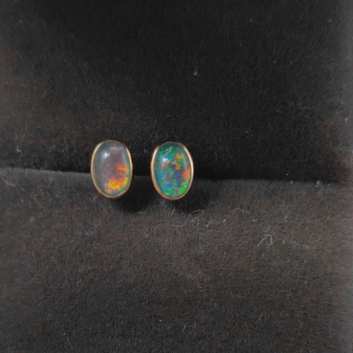 Triplet Opal Stud Earrings