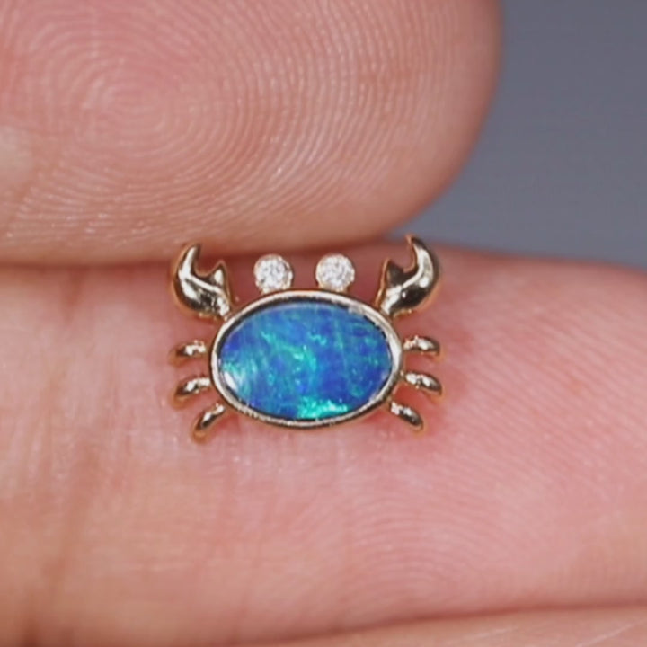 Crab Opal with Diamond Eyes 