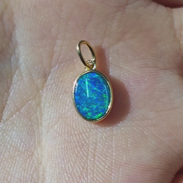 Australian Doublet Opal Pendant Necklace