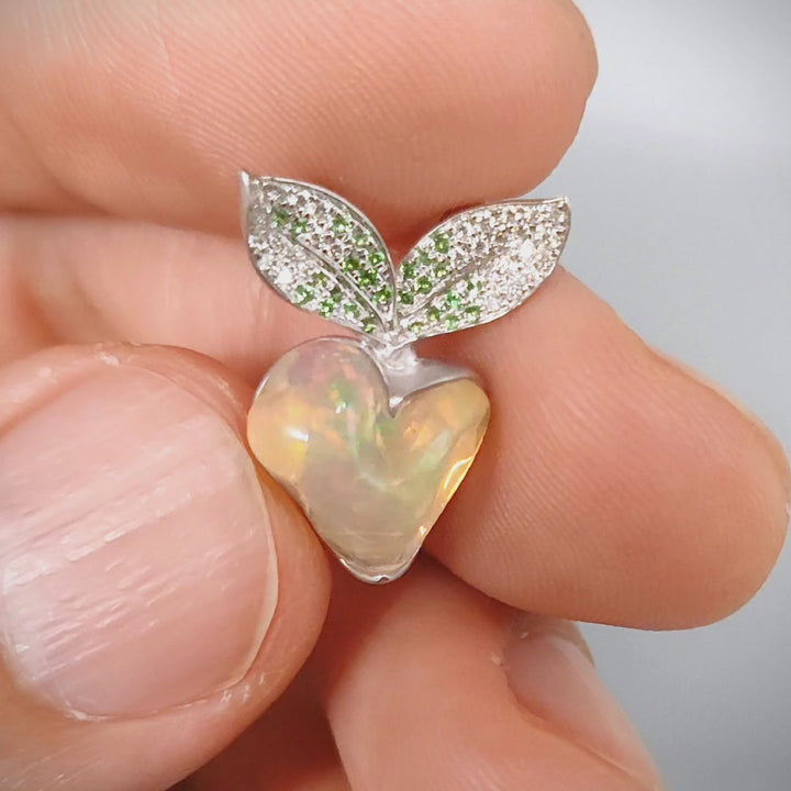 Radish Opal Diamond Pendant