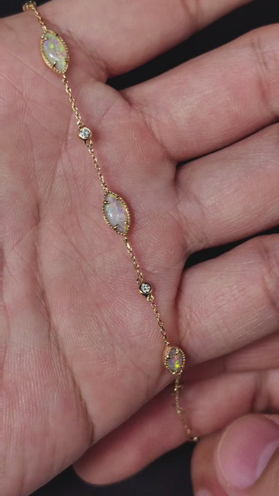 Australian Opal Diamond Bracelet