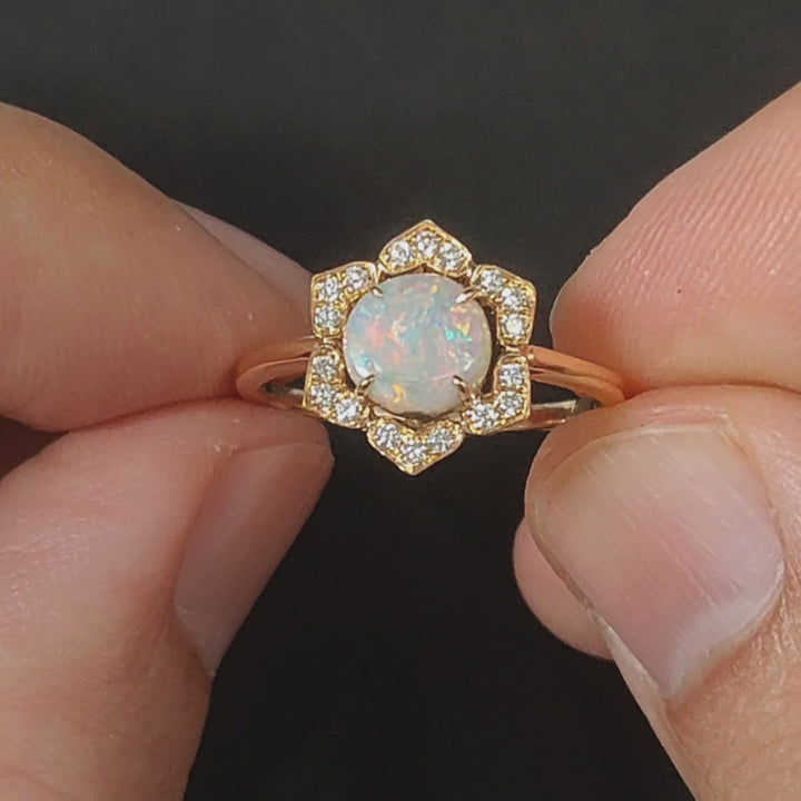 In My Heart - Boulder Opal Diamond Engagement Ring