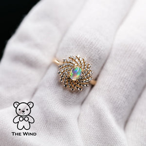 galaxy diamond Opal Engagement Ring