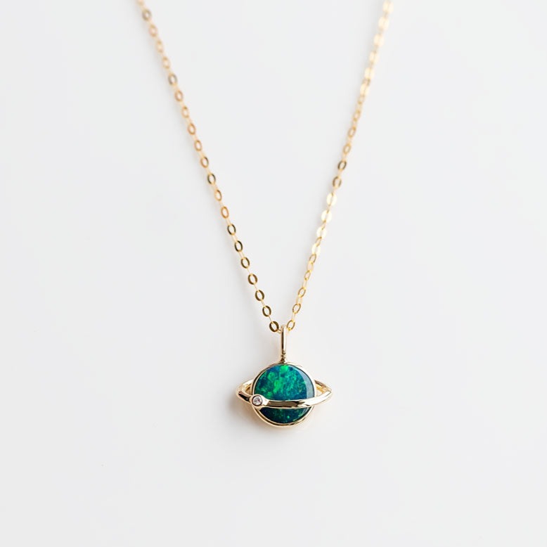 Diamond moon  Pendant Necklace