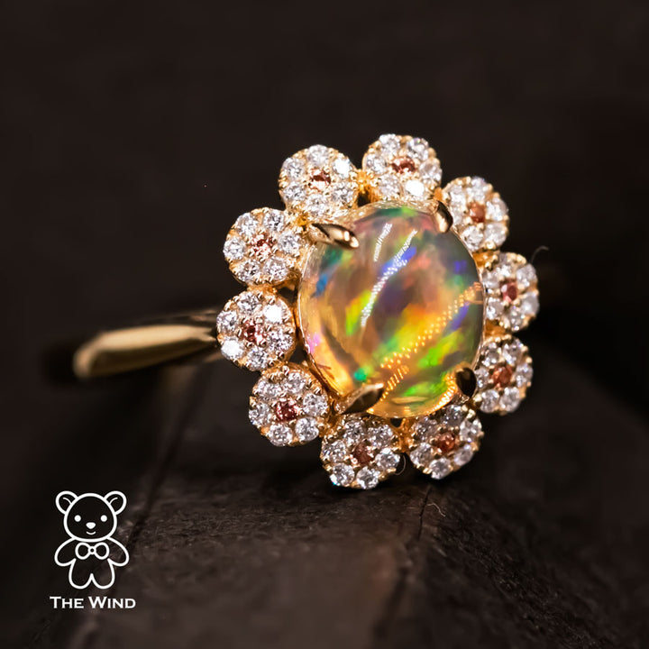 Opal Sapphire Diamond Engagement Ring-2