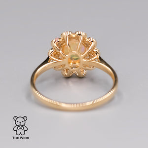 Opal Sapphire Diamond Engagement Ring