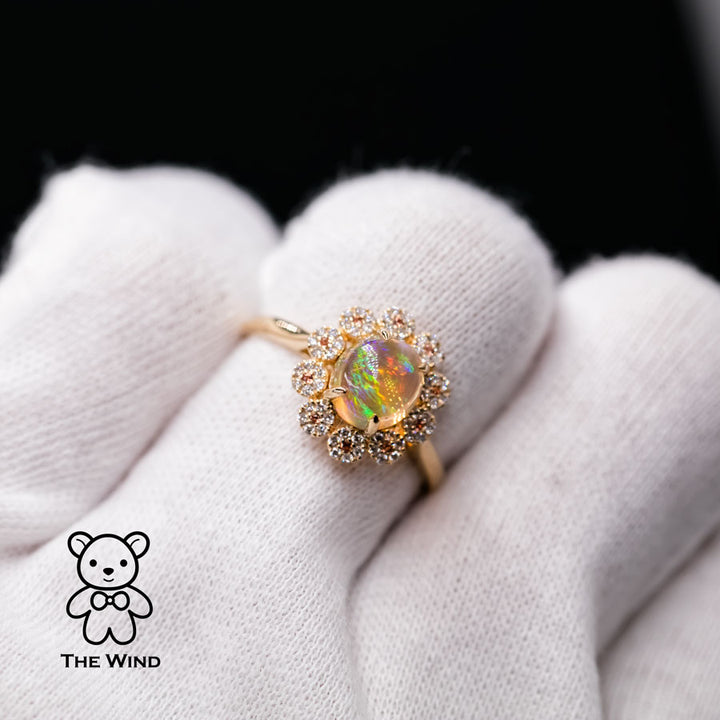 Opal Sapphire Diamond Engagement Ring-5