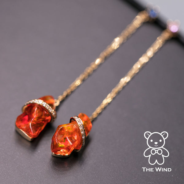 Diamond Ruby Opal Earrings-1