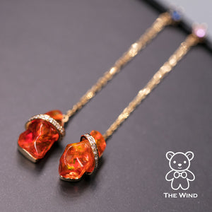 Diamond Ruby Opal Earrings
