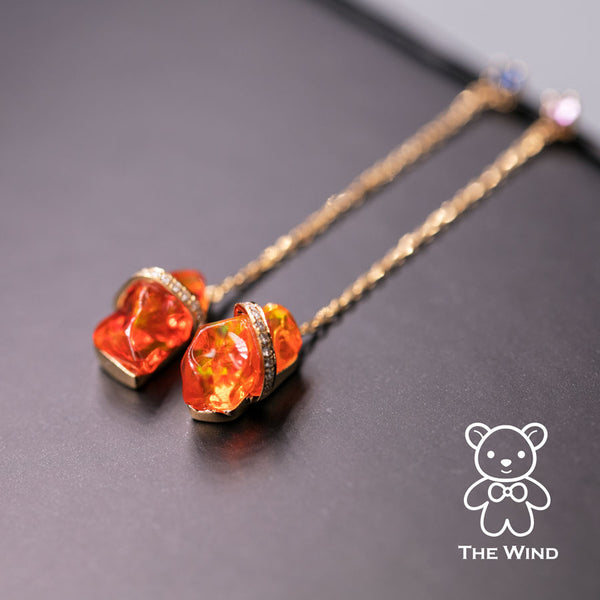 Diamond Ruby Opal Earrings-2