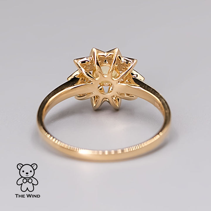 Flower Design Opal Diamond Ring-4