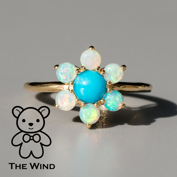 Turquoise Cherry Blossom ring-2
