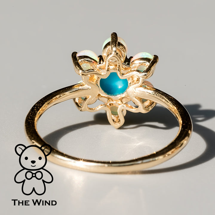 Turquoise Cherry Blossom ring-4