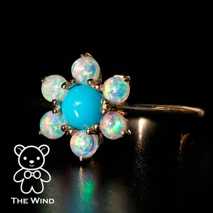 Turquoise Cherry Blossom ring-5