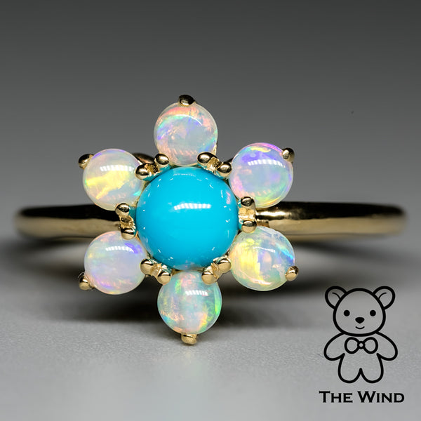 Turquoise Cherry Blossom ring-1