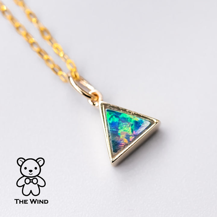 Geometric Triangle Opal Pendant