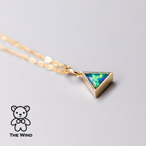 Geometric Triangle Opal Pendant