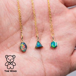 Geometric Triangle Opal Pendant