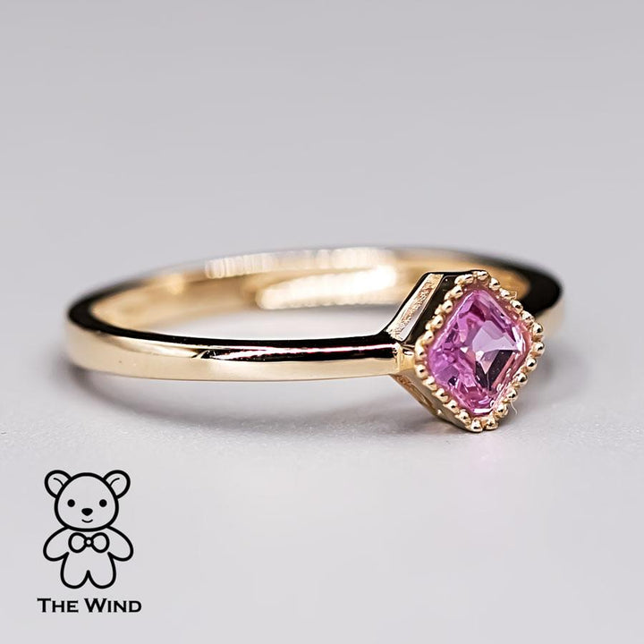 Minimalist Princess Cut Multi-Color Sapphire Ring-1