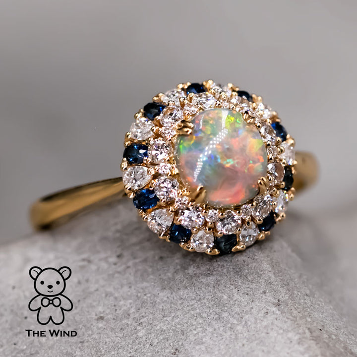 Opal Pear Diamond Engagement Ring-2