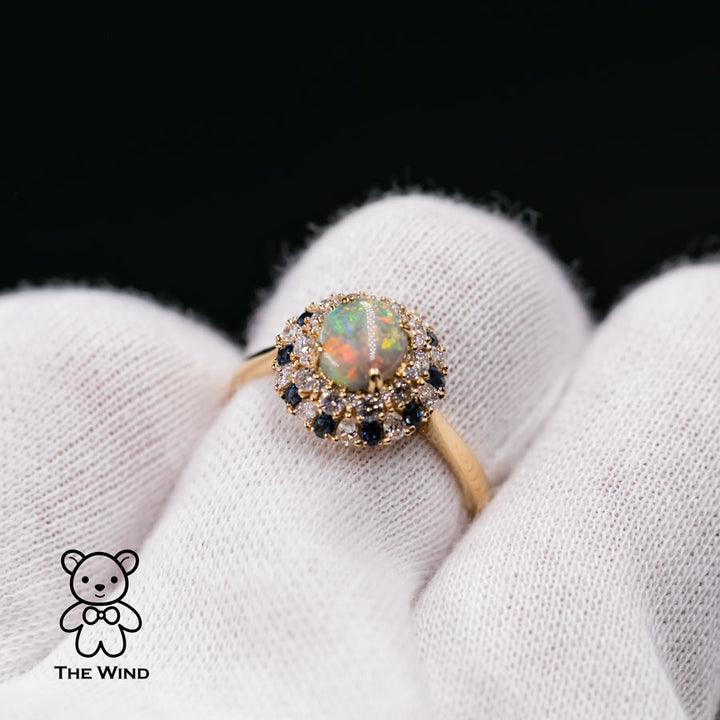 Opal Pear Diamond Engagement Ring-4