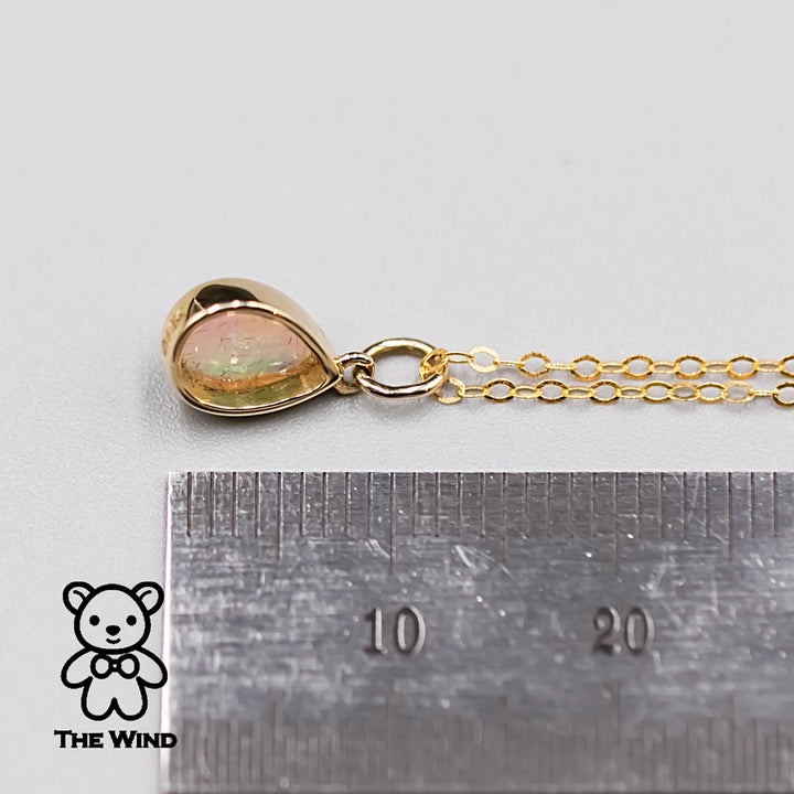 Pear Shaped Australian Solid Opal Necklace-4