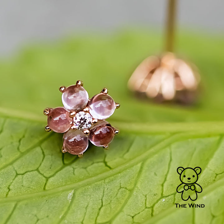 Flower Sapphire Diamond Earrings-2