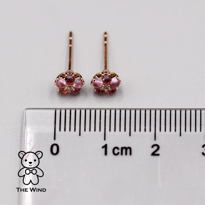 Flower Sapphire Diamond Earrings-4